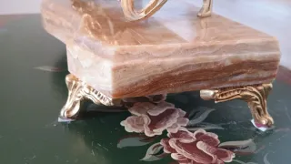 Reloj de mesa cobre y mármol