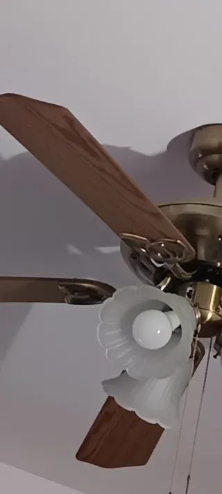 Ventilador de techo madera y metal clásico