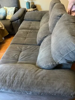 PAREJA de sofás cama grises