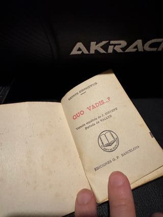 Quo Vadis mini libro antiguo Enciclopedia Pulga