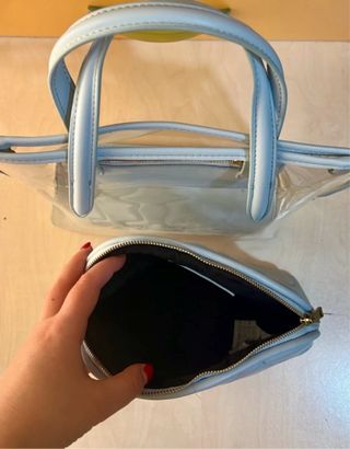 Bolso Zara Transparente Doble Azul