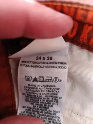 Pantalón Dockers Naranja Hombre Talla 34x36