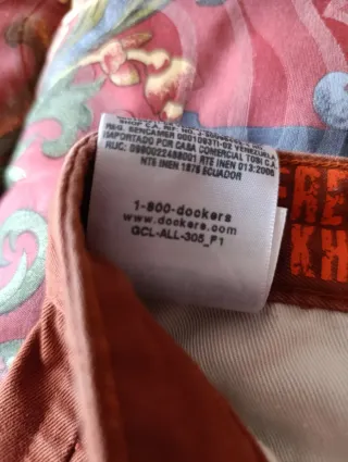 Pantalón Dockers Naranja Hombre Talla 34x36