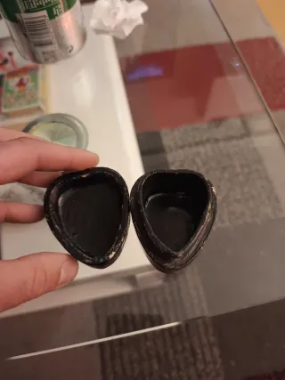 Caja antigua papel maché decorada