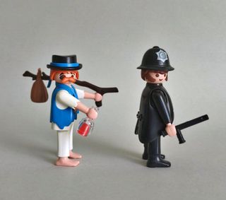 Playmobil Policía Bobby y Mendigo Victoriano