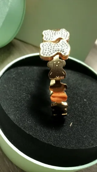 Pulsera Tous Oso con Circonitas Dorada