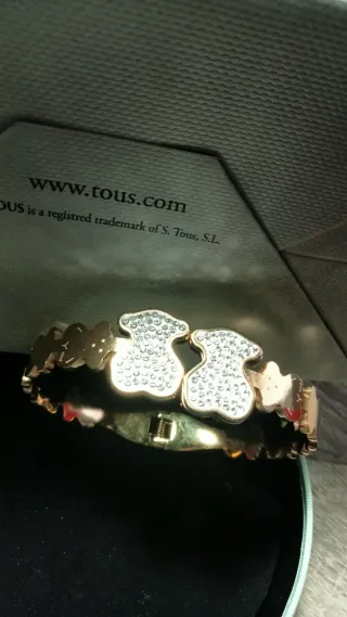 Pulsera Tous Oso con Circonitas Dorada