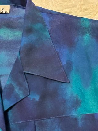 Blusón tipo casaca azul y verde