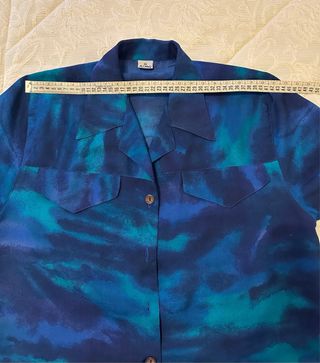 Blusón tipo casaca azul y verde