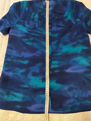 Blusón tipo casaca azul y verde