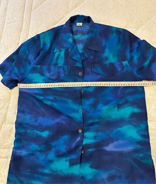 Blusón tipo casaca azul y verde