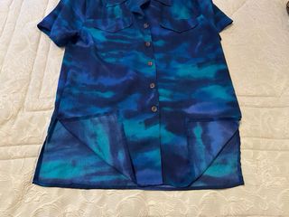 Blusón tipo casaca azul y verde