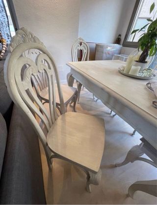 Mesa Comedor Provenzal Madera Blanca francesa