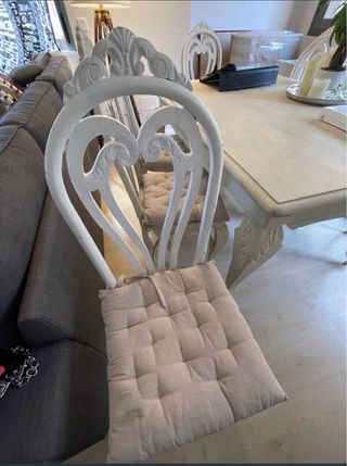 Mesa Comedor Provenzal Madera Blanca francesa