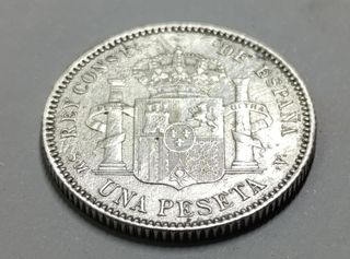 Moneda 1 Peseta Plata 1904 Alfonso XIII