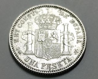 Moneda 1 Peseta Plata 1904 Alfonso XIII