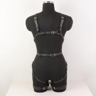 Harness Lingerie Nero/Oro sexywear set costume pel