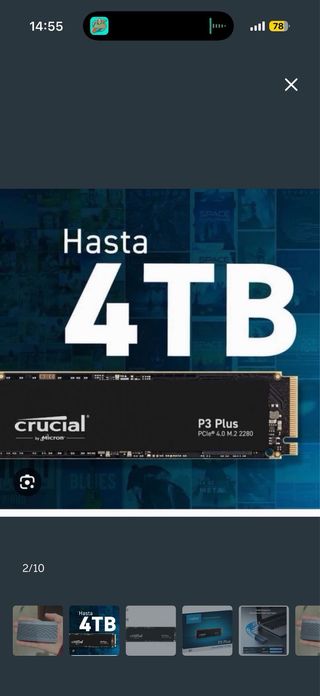 SSD Crucial P3 Plus 4TB M.2 + Caja ACASIS