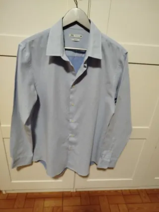 Camisa Zara Caballero Talla XL Azul