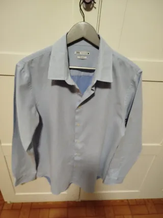 Camisa Zara Caballero Talla XL Azul