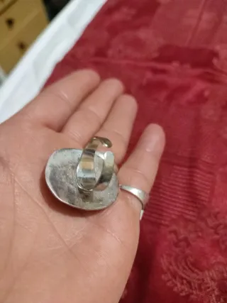 Anillo Uno de 50 Negro y Plateado