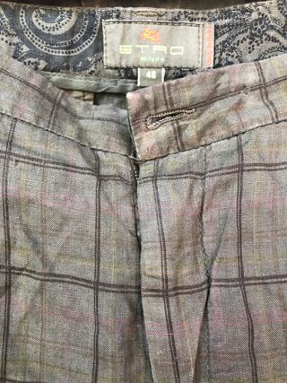 Pantaloni Etro in lino a quadri