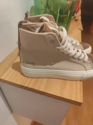 Zapatillas altas Slowlove beige/marrón talla 38