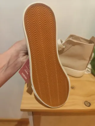 Zapatillas altas Slowlove beige/marrón talla 38