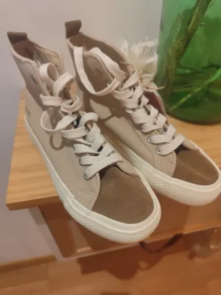 Zapatillas altas Slowlove beige/marrón talla 38