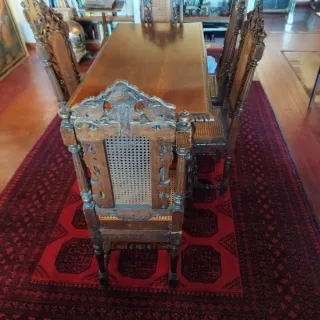 Mesa y 6 sillas Neorrenacimiento siglo XIX/XX