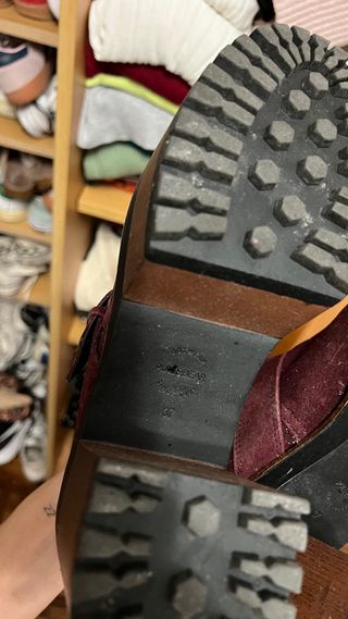 Botines granates tacón hebilla talla 37
