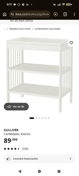 Cambiador GULLIVER blanco Ikea