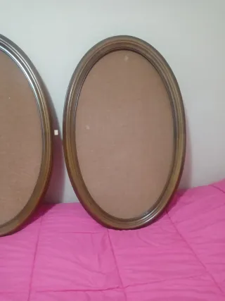 2 Espejos Ovalados Madera