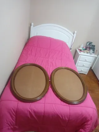2 Espejos Ovalados Madera