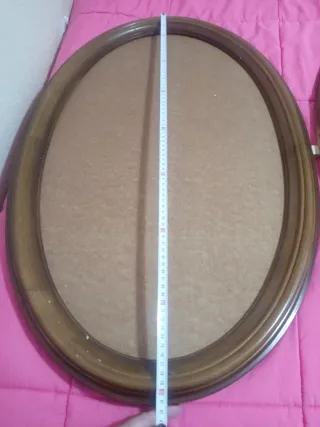 2 Espejos Ovalados Madera