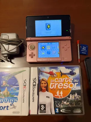 Nintendo 3DS Rosa + Juegos y Accesorios