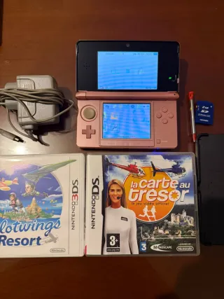 Nintendo 3DS Rosa + Juegos y Accesorios