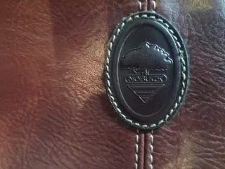 Juego de maletas de cuero marrón