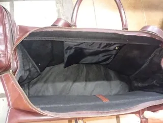 Juego de maletas de cuero marrón