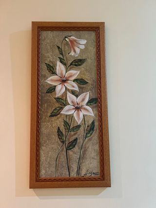 Cuadro flores pintadas a mano