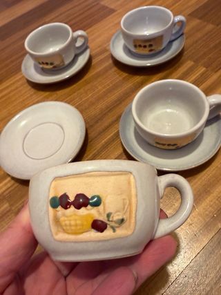 Set 4 Tazzine Ceramica Rustiche Artigianali