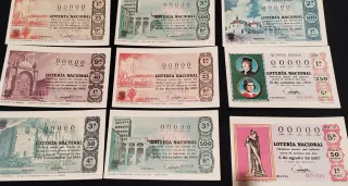 16 Postales replica decimos Loteria Nacional