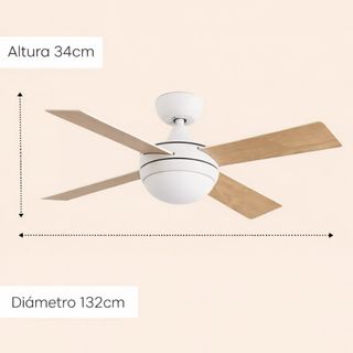 Ventilador de techo con luz 132x34