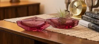 Val Saint Lambert Rosa Neodimio Cristal