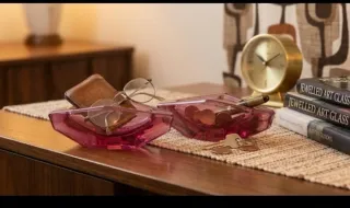 Val Saint Lambert Rosa Neodimio Cristal