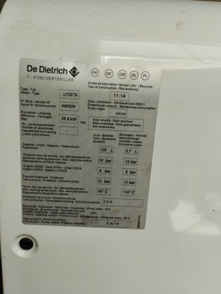 Caldera De Dietrich + Depósito 1000L