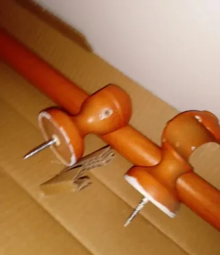 Barra de cortina de madera d pino completa