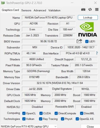 Portátil MSI Katana 15 B12V RTX 4070