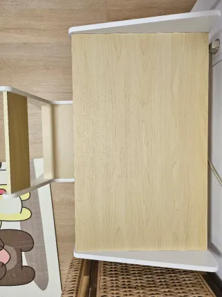 Mesa y silla infantil madera blanca