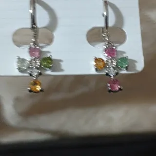 Pendientes Turmalina Natural Multicolor